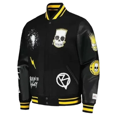 The Simpsons Black Varsity Jacket