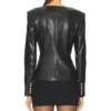 The View S29 Host Joy Behar Square Neck Leather Jacket