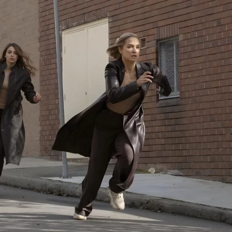 2NCIS Sydney S03 Tuuli Narkle Evie Cooper Leather Coat