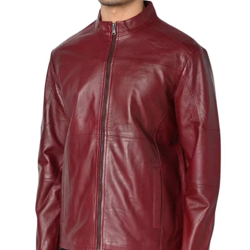 A Grand Ole Brad Paisley Maroon Leather Jacket