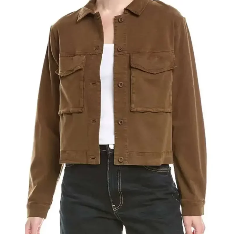 Abby Elliott All Her Fault S01 Lia Irvine Cropped Brown Jacket