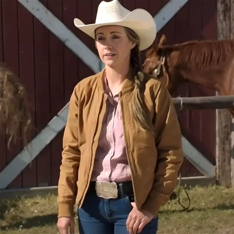 Amy Fleming Heartland S19 Amber Marshall Brown Bomber Jacket