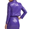 Angela Norris Landman Ali Larter Purple Cropped Leather Jacket