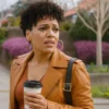 Bethany Brown Murder In A Small Town S02 Laila Jackson Brown Leather Jacket