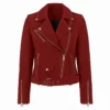 Bethany Brown Murder In A Small Town S02 Laila Jackson Maroon Suede Jacket