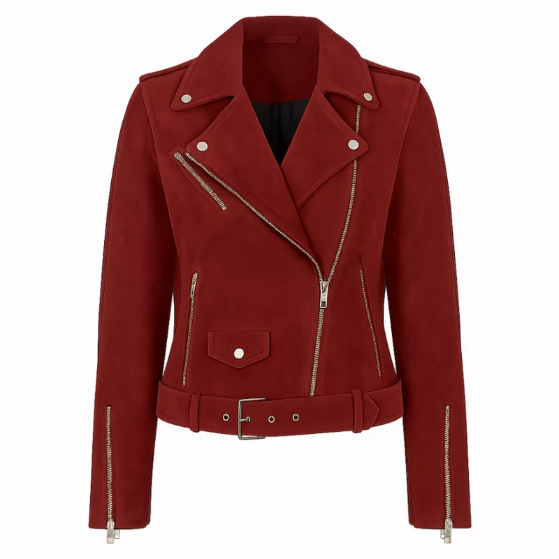 Bethany Brown Murder In A Small Town S02 Laila Jackson Maroon Suede Jacket
