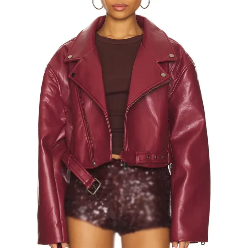 Bridget Condon Staten Island Maroon Leather Jacket
