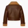 Camila Coelho Brown Shearling Leather Jacket