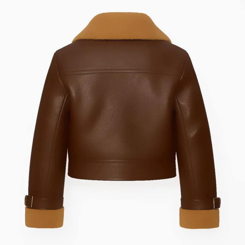 Camila Coelho Brown Shearling Leather Jacket