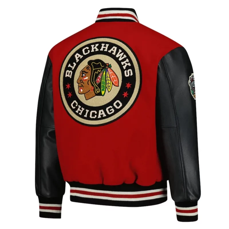 Chicago Blackhawks 2025 Winter Classic Red And Black Varsity Jacket