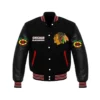 Chicago Blackhawks Black Varsity Jacket
