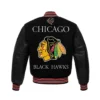 Chicago Blackhawks Team Black Varsity Jacket