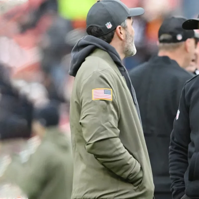 Cleveland Browns Salute To Service Kevin Stefanski Green Bomber Jacket
