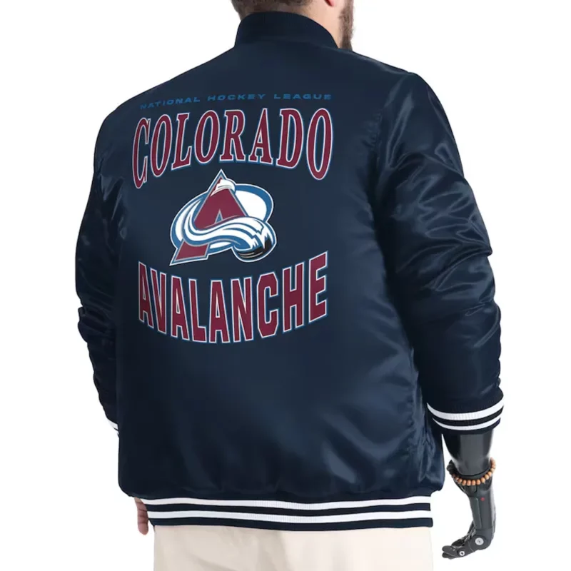 Colorado Avalanche Bold Logo Blue Bomber Jacket