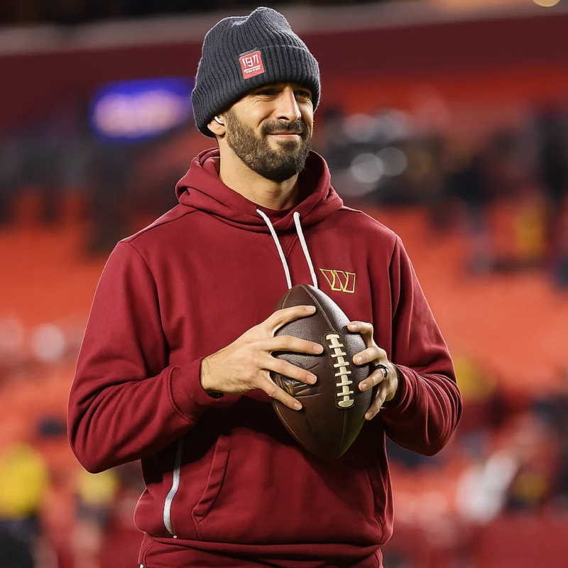 Commanders Sideline 2025 Marcus Mariota Red Pullover Hoodie