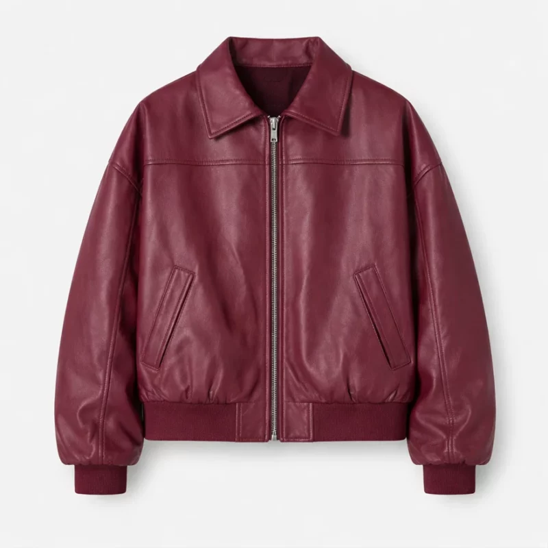 Daddy Issues S02 Aimee Lou Wood Gemma Maroon Jacket