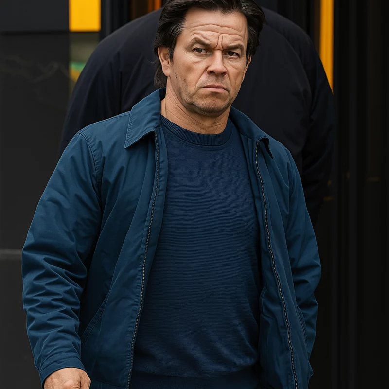 Dan Morgan The Family Plan 2 Mark Wahlberg Blue Jacket