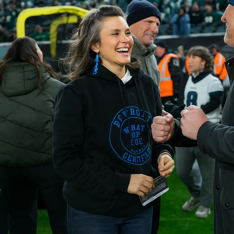 Detroit Lions 2025 Gretchen Whitmer Black Hoodie
