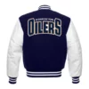 Edmonton Oilers Team Blue and White Varsity Jacket