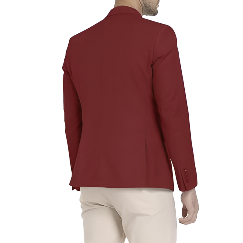 Finding Mr. Christmas Angel Garet Maroon Blazer