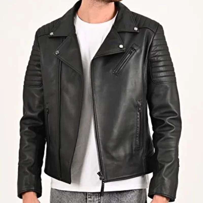 Finding Mr. Christmas S02 Angel Garet Black Leather Jacket
