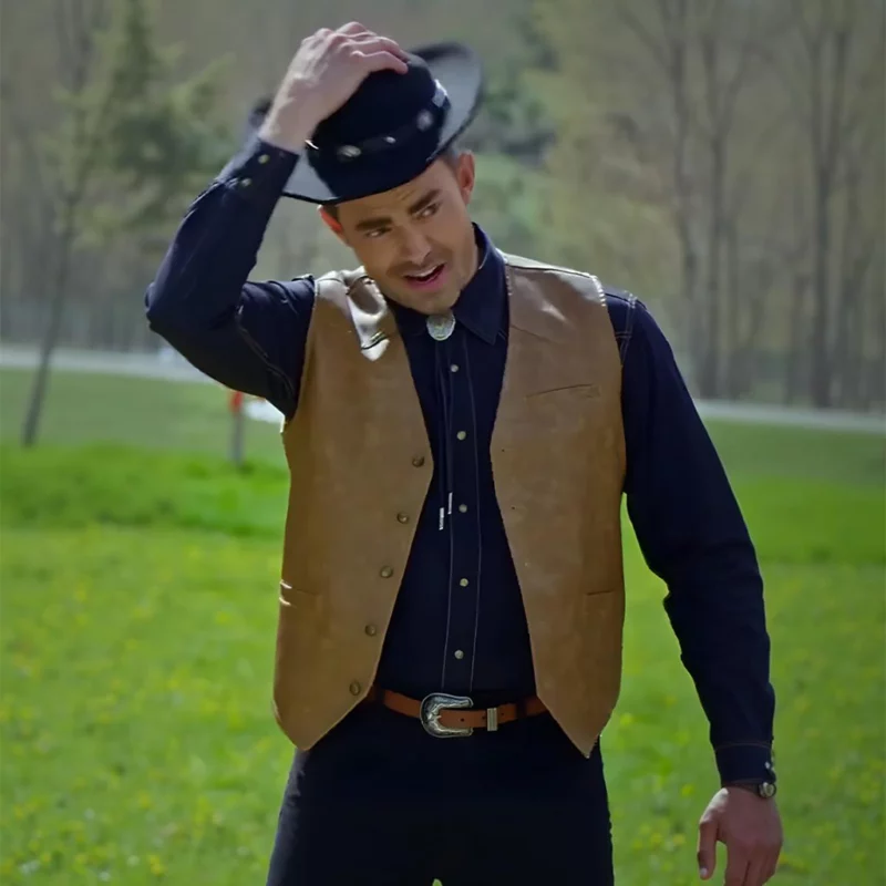 Finding Mr. Christmas S02 Jonathan Bennett Brown Vest