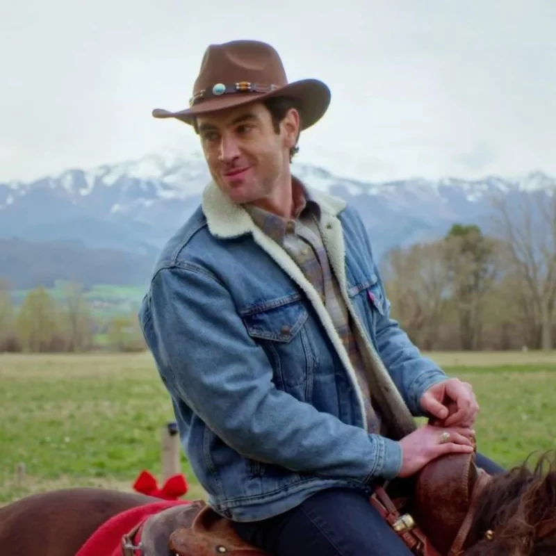 Finding Mr. Christmas S02 TV Show Robbie Simpson Blue Denim Jacket