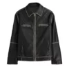 Gemma Daddy Issues 2025 Aimee Lou Wood Black Leather Jacket