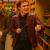 George Weasley Harry Potter TV Series Gabriel Harland Maroon Leather Coat