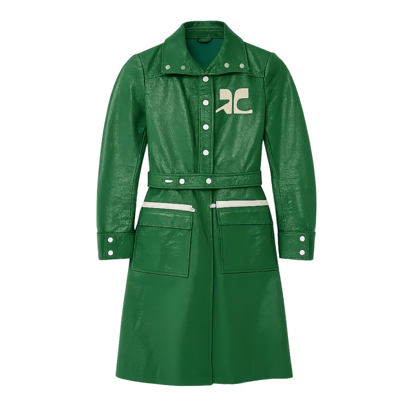 Gigi Gladstone Wild Cherry Nicole Lecky Green Leather Coat