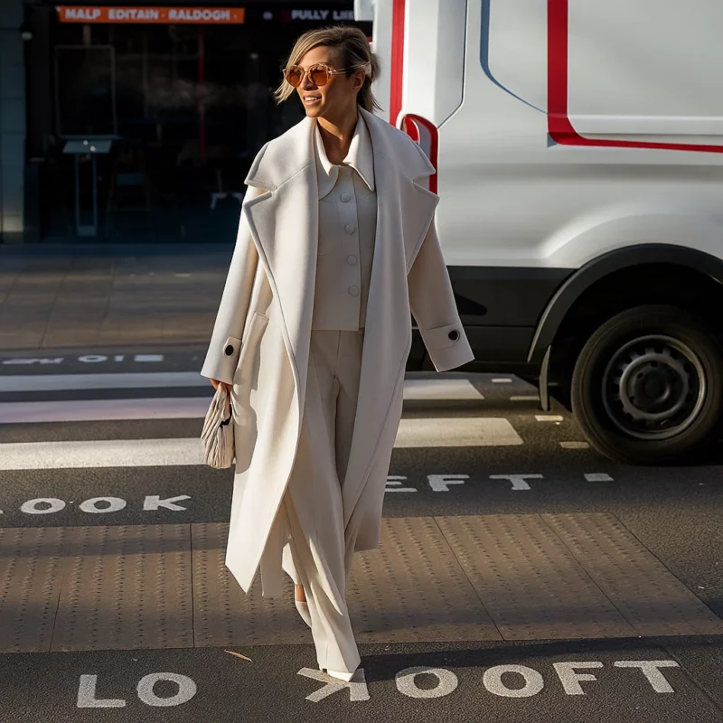 Global Studios Show 2025 Ashley Roberts White Trench Coat