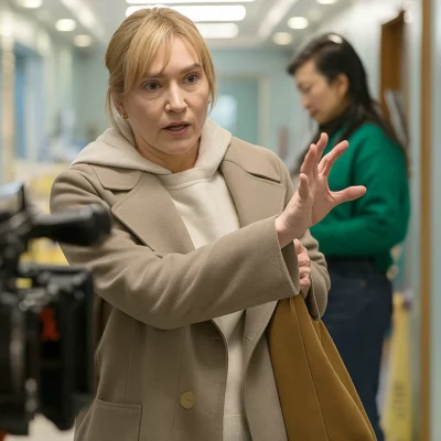 Goodbye June Kate Winslet Beige Coat