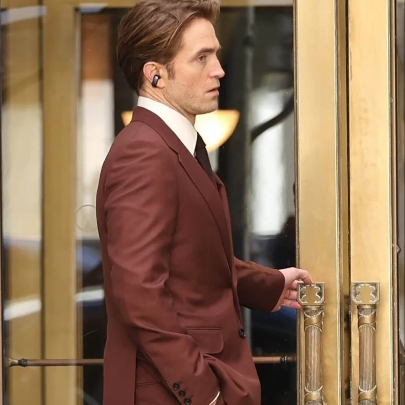 Here Comes The Flood Robert Pattinson Maroon Blazer