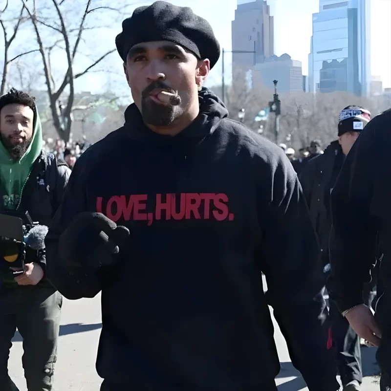 Jalen Hurts Love Hurts Black Pullover Hoodie
