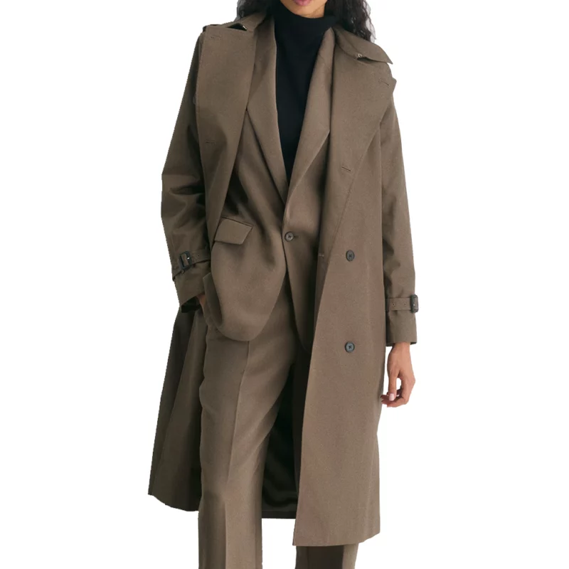 Jes Macallan Tracker S03 Detective Willa Simms Grey Trench Coat