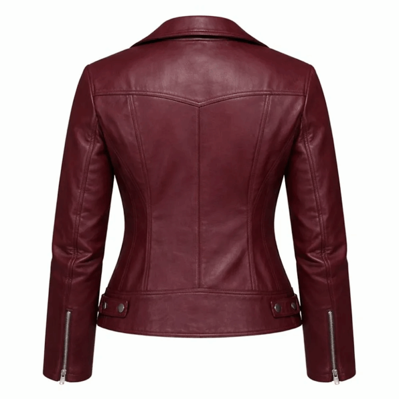 Killer Clown Girls Burgundy Leather Jacket