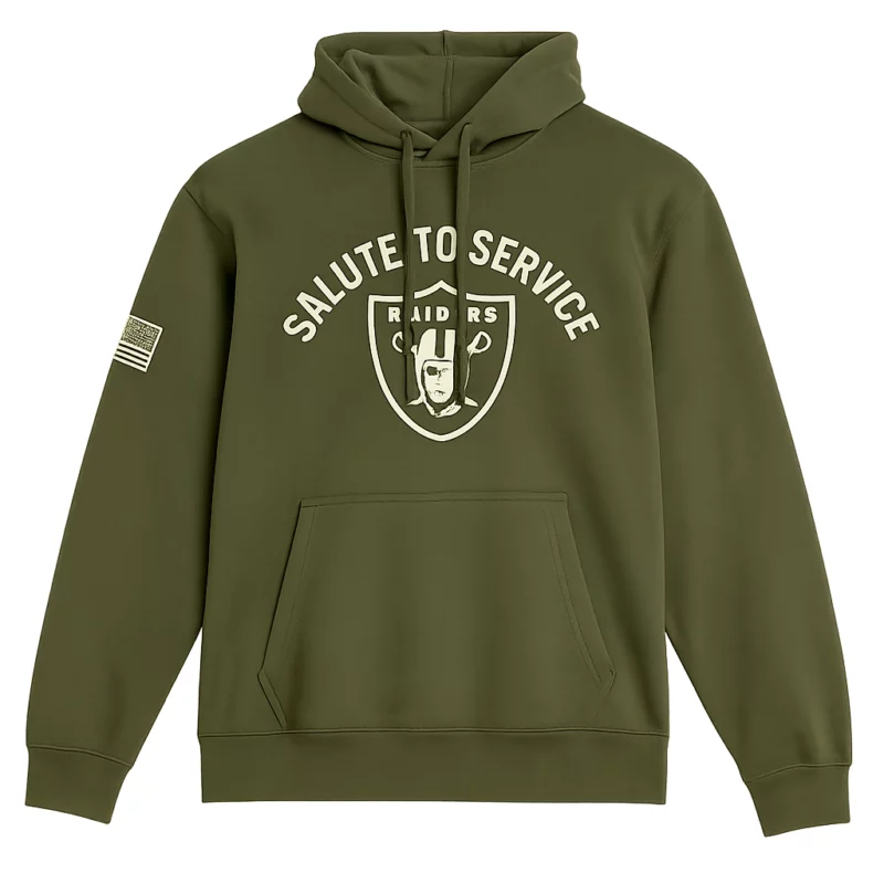 Las Vegas Raiders Salute to Service 2025 Pete Carroll Green Hoodie
