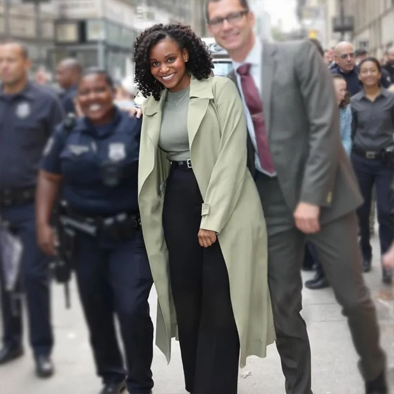 Law and Order SVU Kelly Captain Renee Curry Green Coat