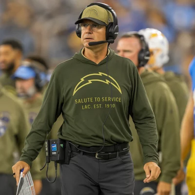 Los Angeles Chargers Salute to Service Jim Harbaugh Hoodie