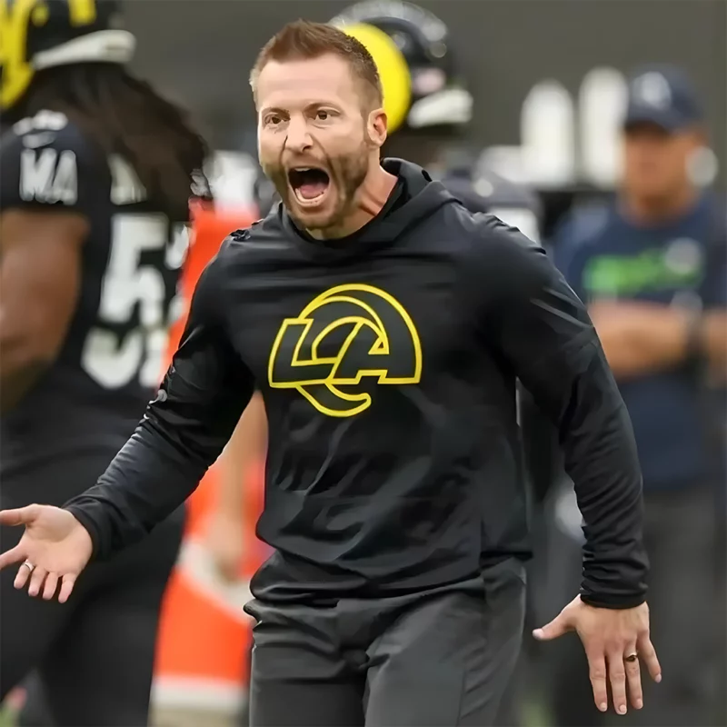 Los Angeles Rams Sideline Coach Sean McVay Black Hoodie