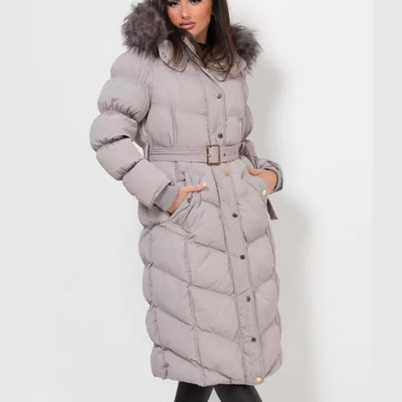 Man Vs Baby S01 Elsa Grey Puffer Hooded Coat