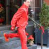 Marty Supreme Premiere Timothee Chalamet Red Jacket