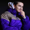 Marty Supreme Screening Timothee Chalamet Purple Puffer Jacket