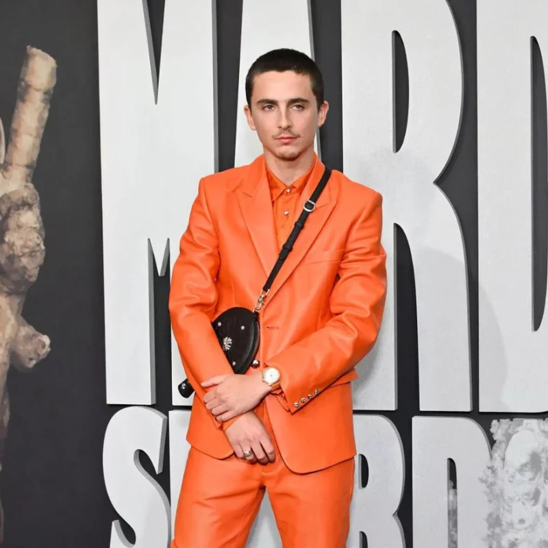 Marty Supreme Timothee Chalamet Orange Blazer