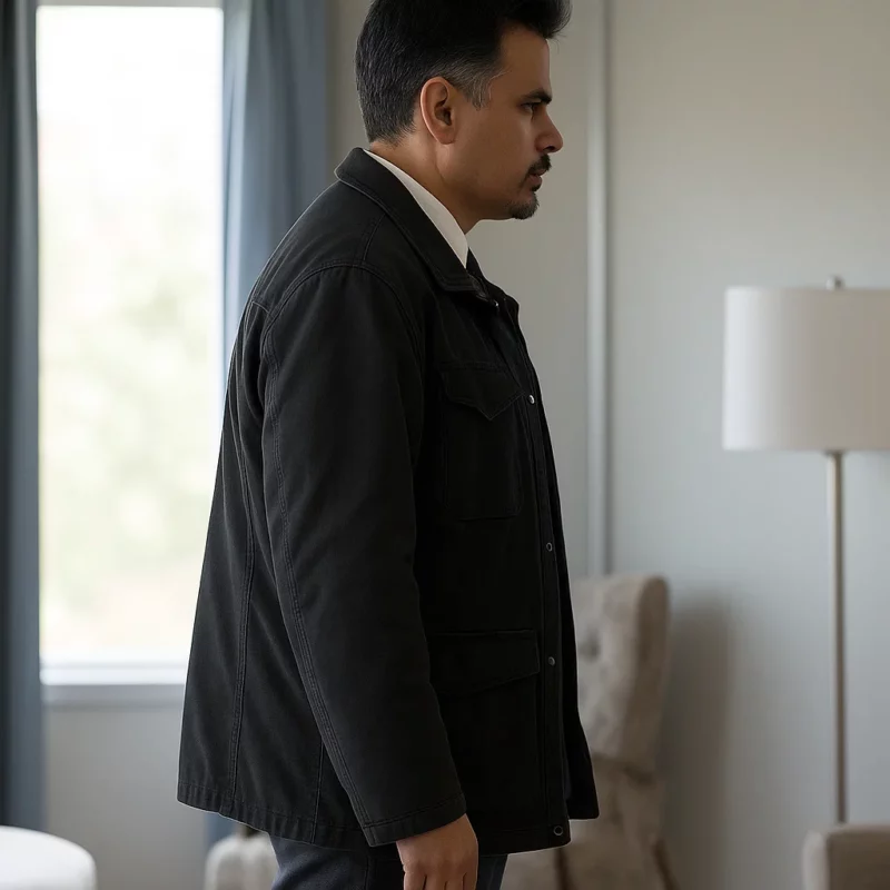Michael PeÃ±a All Her Fault S01 Detective Alcaras Black Jacket