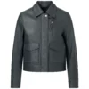 Michelle Morgan Heartland S19 Lou Fleming Grey Leather Jacket