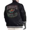 Minnesota Wild Bold Logo Black Satin Jacket