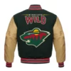 Minnesota Wild Winter Classic Green and Beige Varsity Jacket