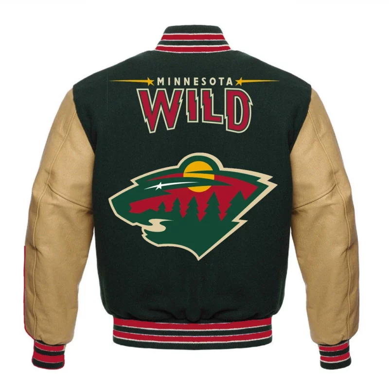 Minnesota Wild Winter Classic Green and Beige Varsity Jacket