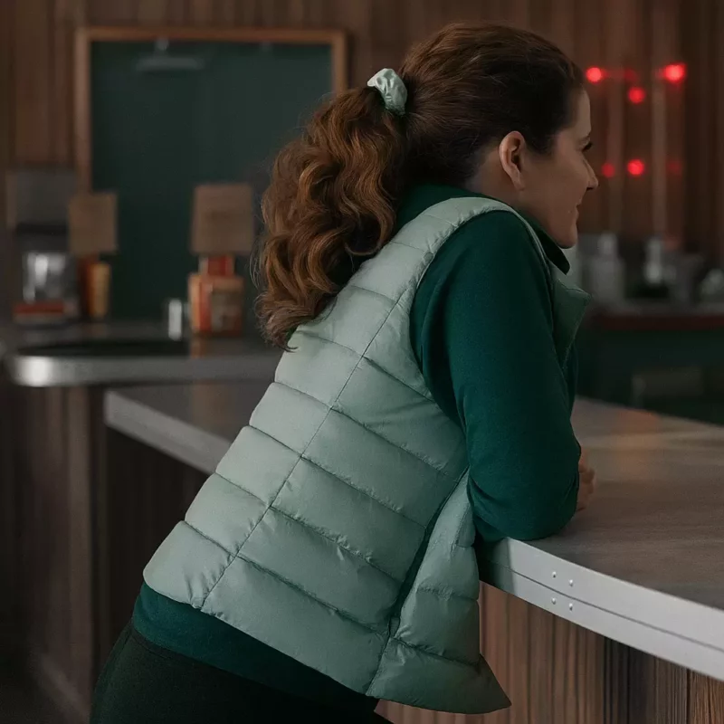 Mistletoe Murders Emily Lane Sarah Drew Green Puffer Vest